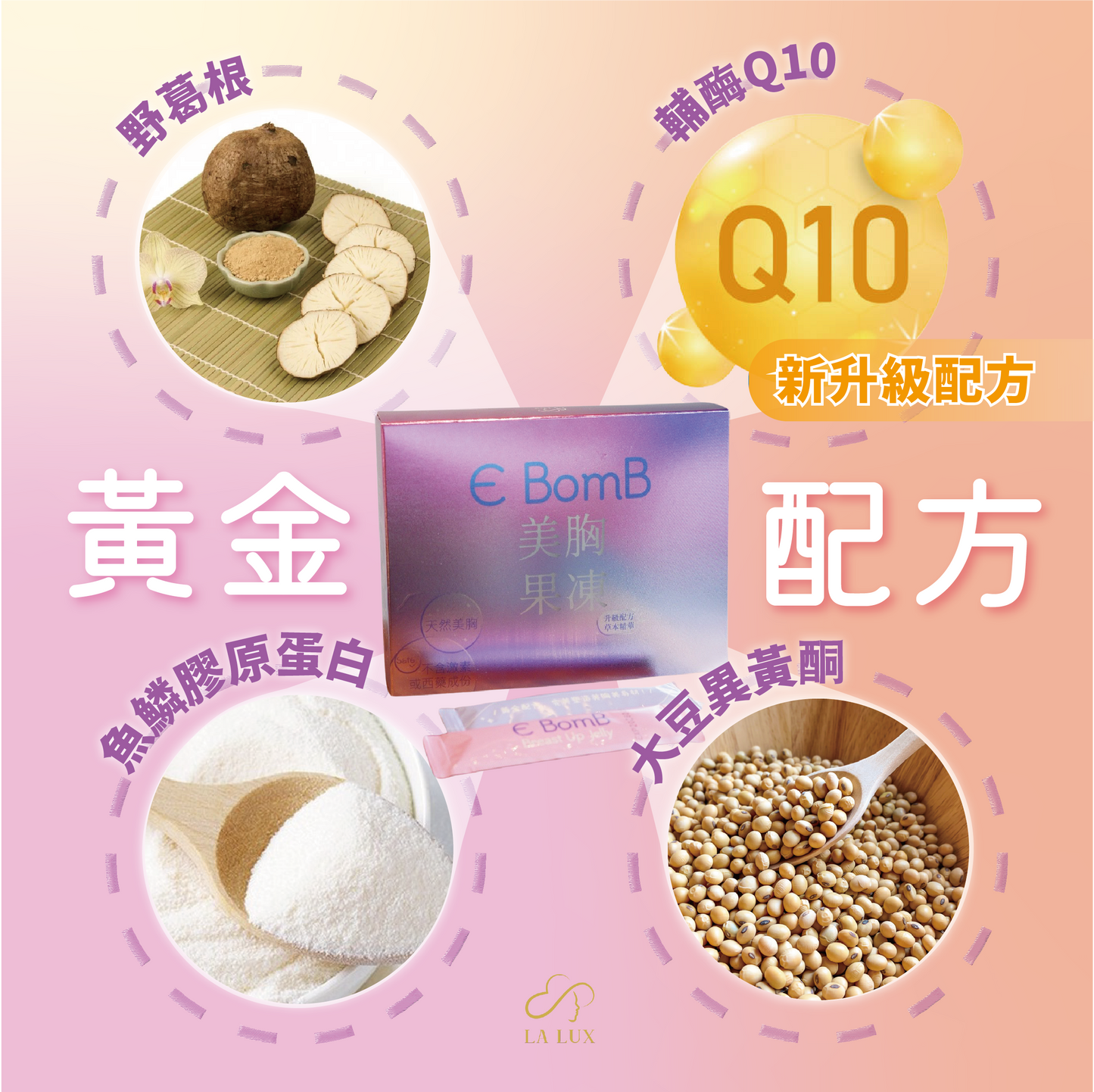 E BomB 美胸果凍 30包包裝 x6 送 30包包裝 x1